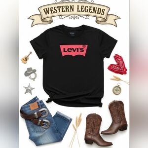 Levi’s Black Batwing Logo Graphic Tee Men’s Medium